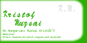 kristof muzsai business card